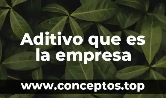 Que es el principio aditivo del valor posicional 3 Aditivo que es la empresa