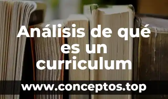 Análisis de qué es un curriculum
