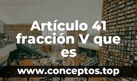 Artículo 41 fracción V que es