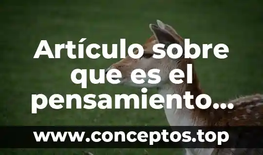 Artículo sobre que es el pensamiento según los filosofos