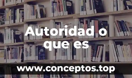 Autoridad o que es