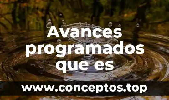 Avances programados que es