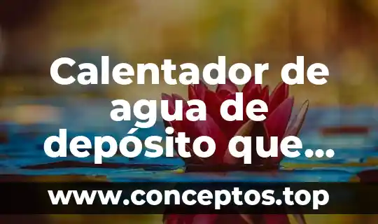Calentador de agua de depósito que es