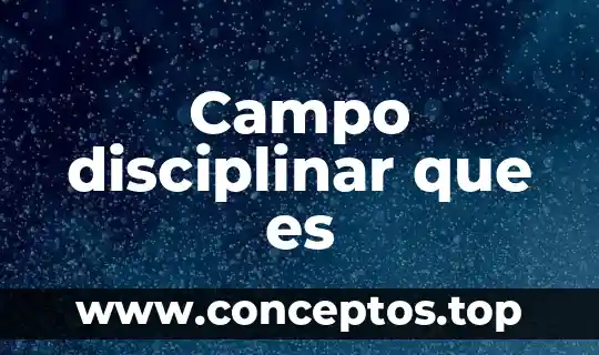 Campo disciplinar que es