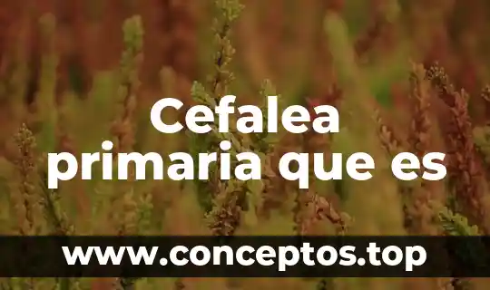 Cefalea primaria que es