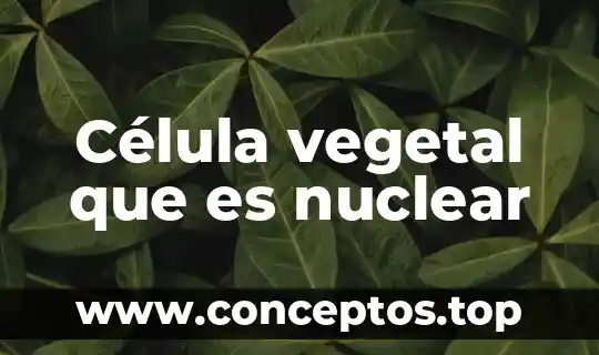 Célula vegetal que es nuclear