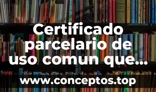 Qué es uso definición 4 Certificado parcelario de uso comun que es