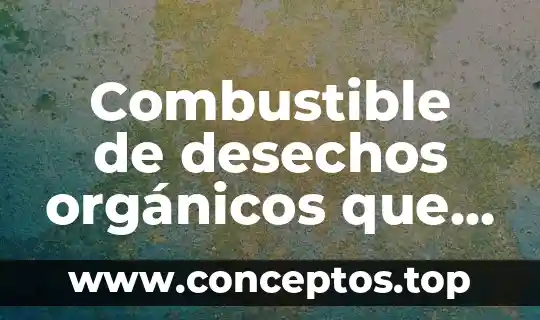 Combustible de desechos orgánicos que es