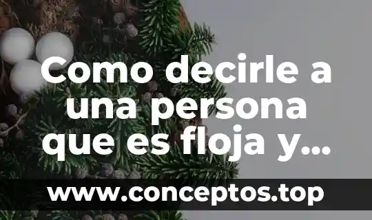Como decirle a una persona que es floja y problematica