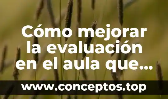 Cómo mejorar la evaluación en el aula que es