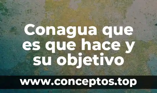 Conagua que es que hace y su objetivo