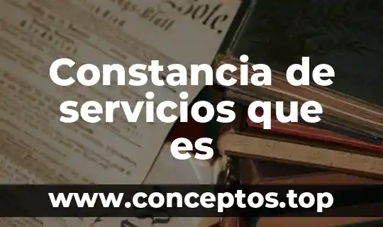 Constancia de servicios que es