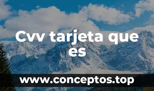 Cvv tarjeta que es