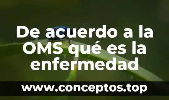 De acuerdo a la OMS qué es la enfermedad