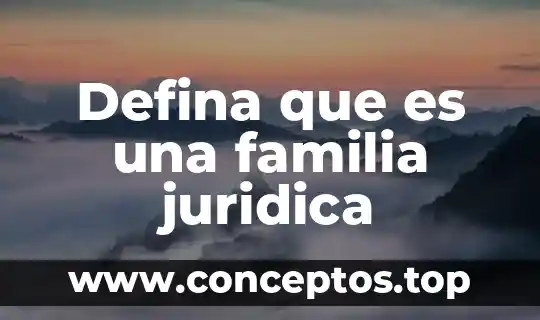 Defina que es una familia juridica