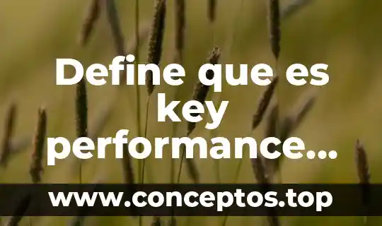 Define que es key performance indicators en bsc