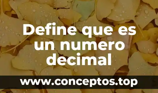 Define que es un numero decimal