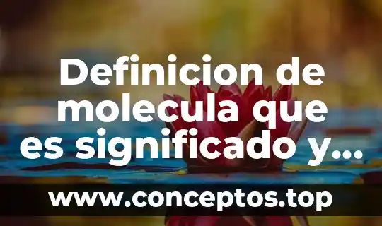 Definicion de molecula que es significado y concepto