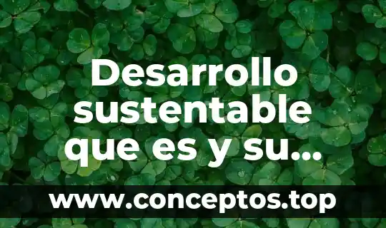Desarrollo sustentable que es y su importancia