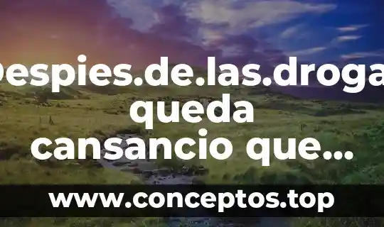 Despies.de.las.drogas queda cansancio que es bueno