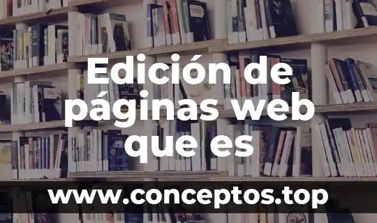 Edición de páginas web que es