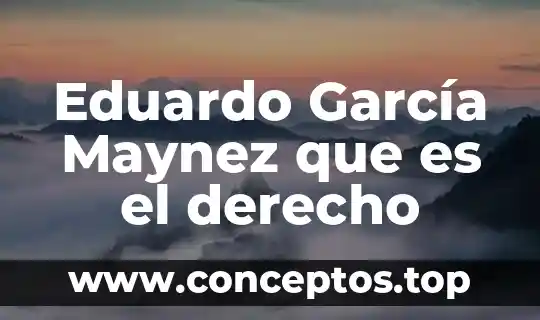 Eduardo García Maynez que es el derecho
