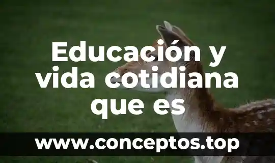 Educación y vida cotidiana que es