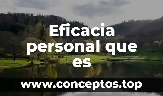Eficacia personal que es