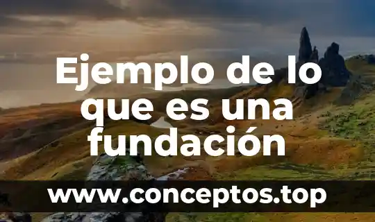 Ejemplo de lo que es una fundación