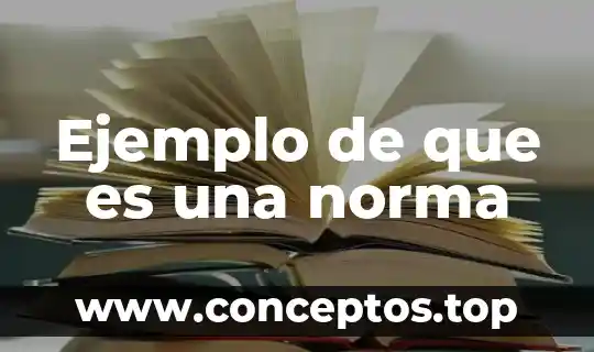 Ejemplo de que es una norma