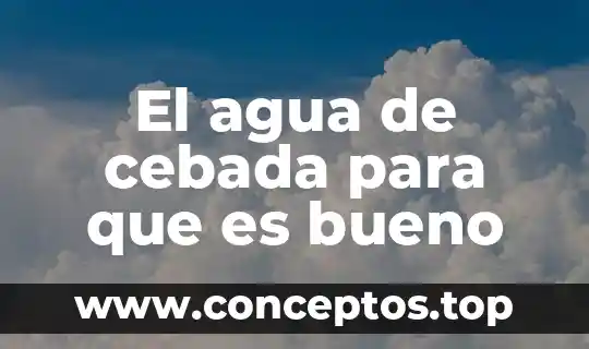 Estado fisico del agua que es 3 El agua de cebada para que es bueno
