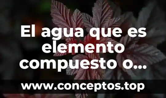 Qué es el dióxido de carbono elemento o compuesto 3 El agua que es elemento compuesto o mezcla