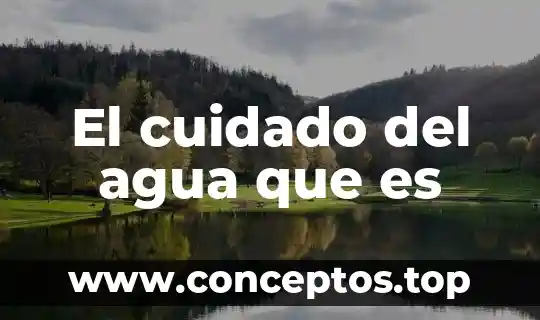El cuidado del agua que es