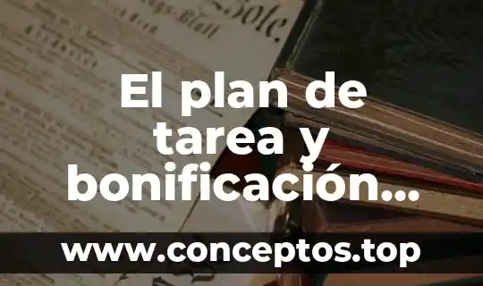 El plan de tarea y bonificación que es