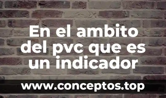 En el ambito del pvc que es un indicador