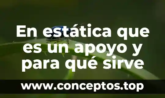 En estática que es un apoyo y para qué sirve
