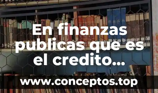 En finanzas publicas que es el credito publico