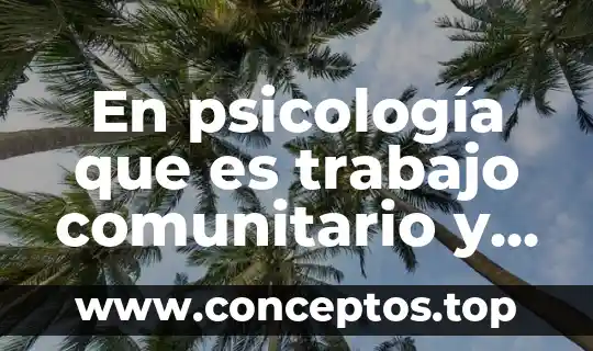 En psicología que es trabajo comunitario y trabajo constitucional