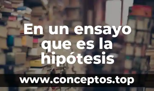 Investiga que es un ensayo 4 En un ensayo que es la hipótesis