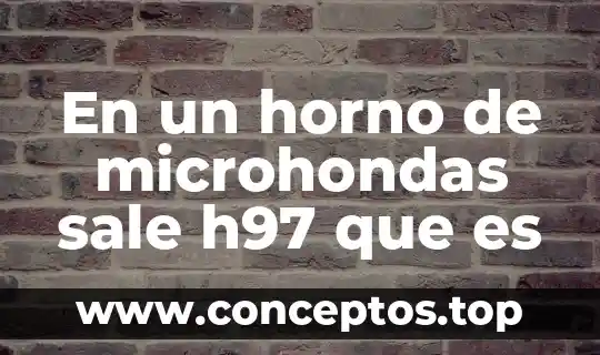 En un horno de microhondas sale h97 que es