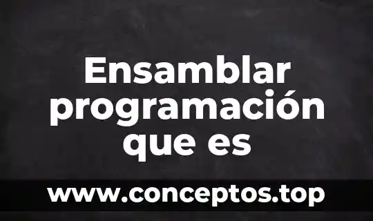 Ensamblar programación que es