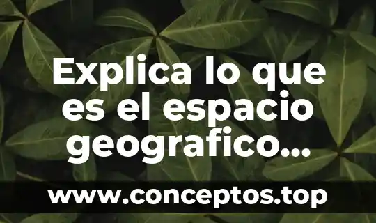Explica lo que es el espacio geografico natural