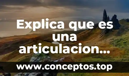 Explica que es una articulacion para niños