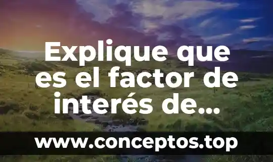Explique que es el factor de interés de pago único