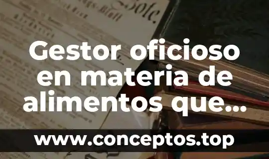Gestor oficioso en materia de alimentos que es