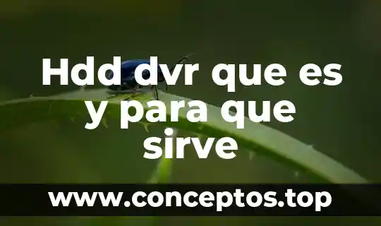 Hdd dvr que es y para que sirve