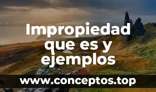 Impropiedad que es y ejemplos