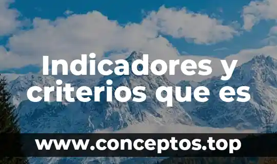 Indicadores y criterios que es