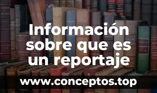 Información sobre que es un reportaje