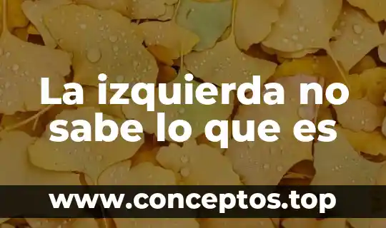 La izquierda no sabe lo que es